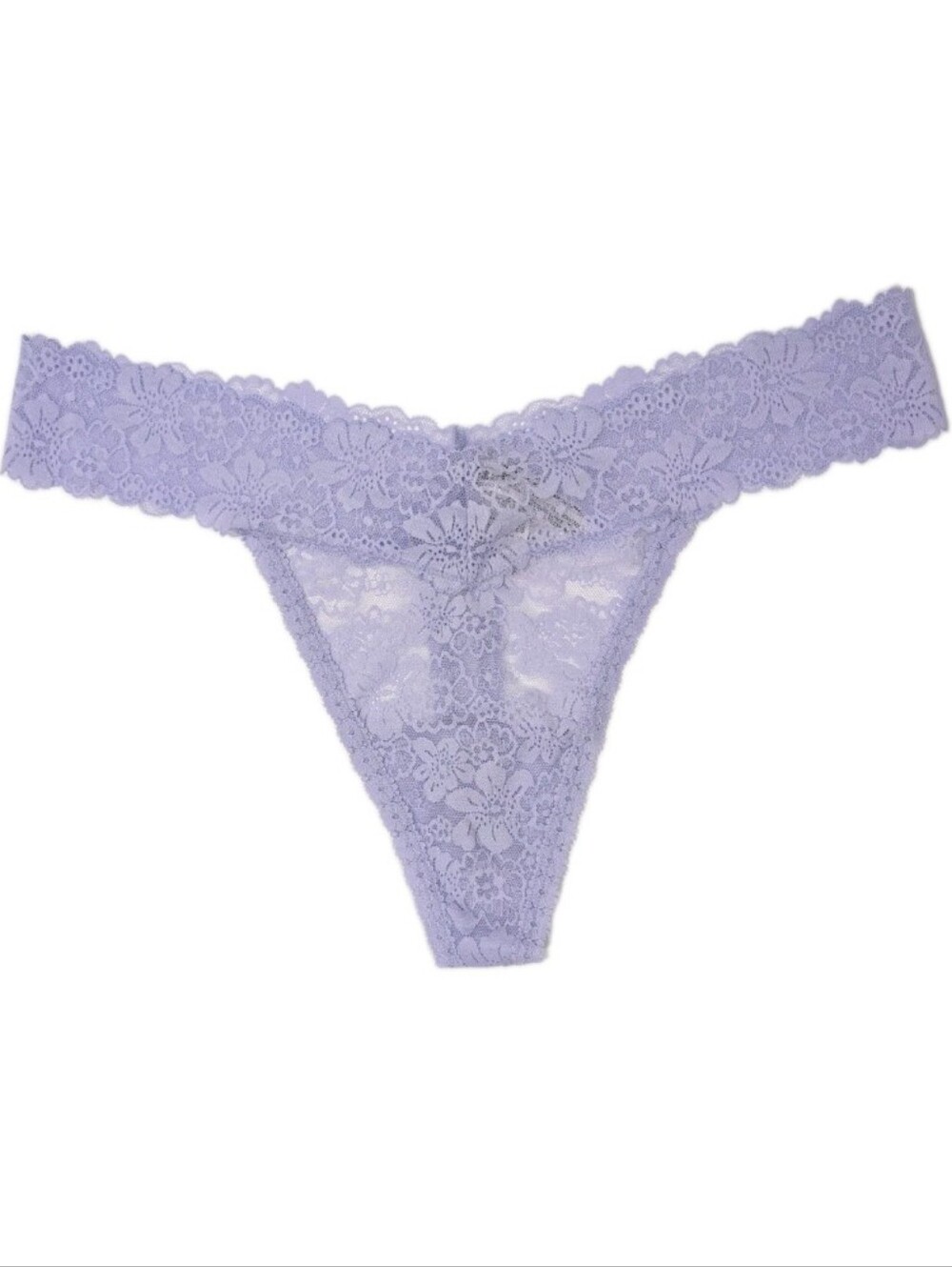 Victoria's Secret Pink Lace Thong XXL Women Low Rise Panty VS Sheer lavender